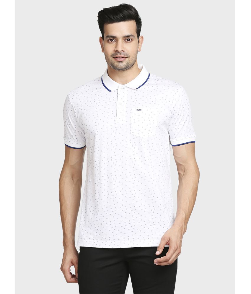     			Colorplus Cotton Regular Fit Printed Half Sleeves Men's Polo T Shirt - White ( Pack of 1 )