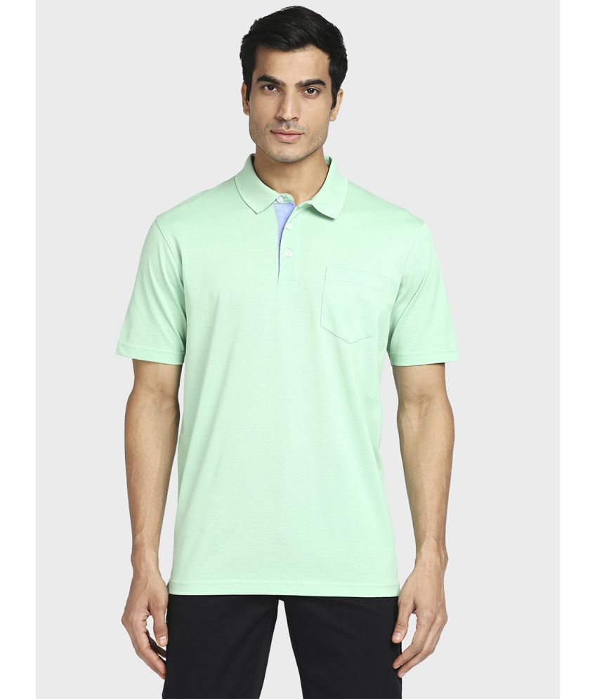     			Colorplus Cotton Regular Fit Solid Half Sleeves Men's Polo T Shirt - Green ( Pack of 1 )