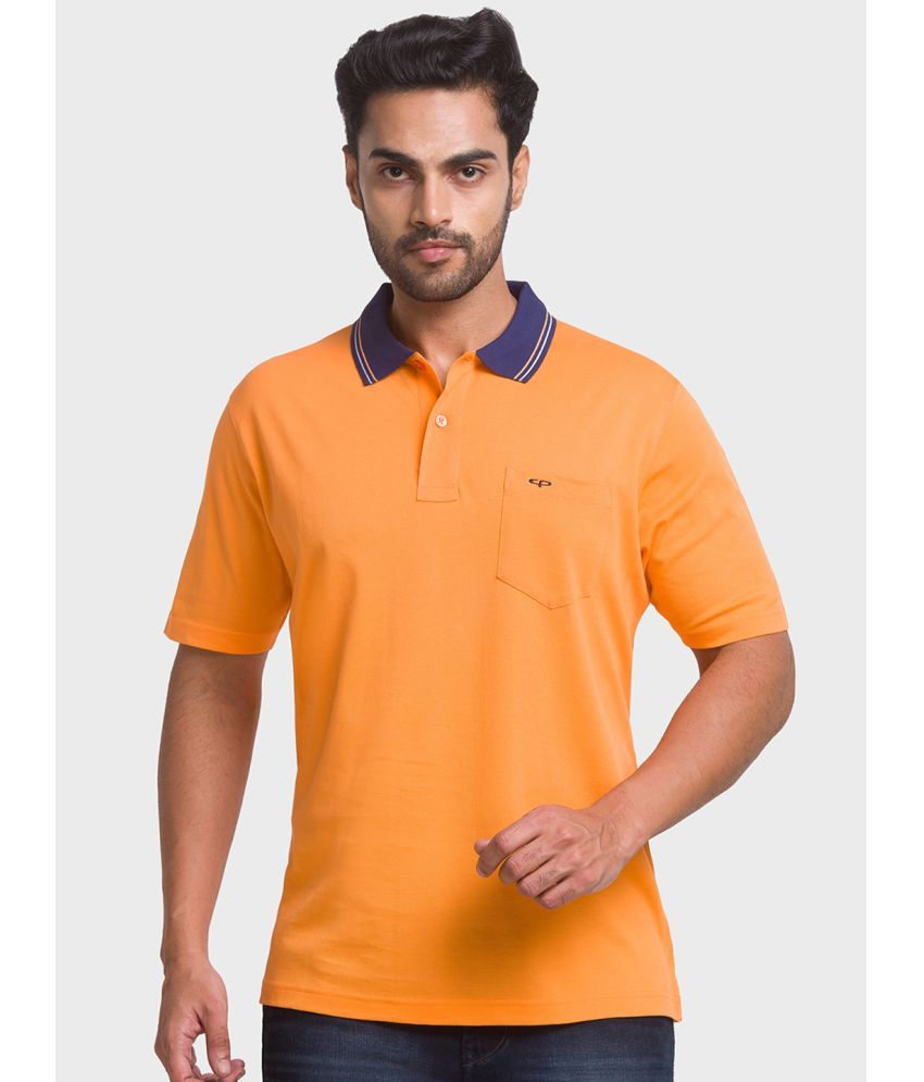     			Colorplus Cotton Regular Fit Solid Half Sleeves Men's Polo T Shirt - Orange ( Pack of 1 )