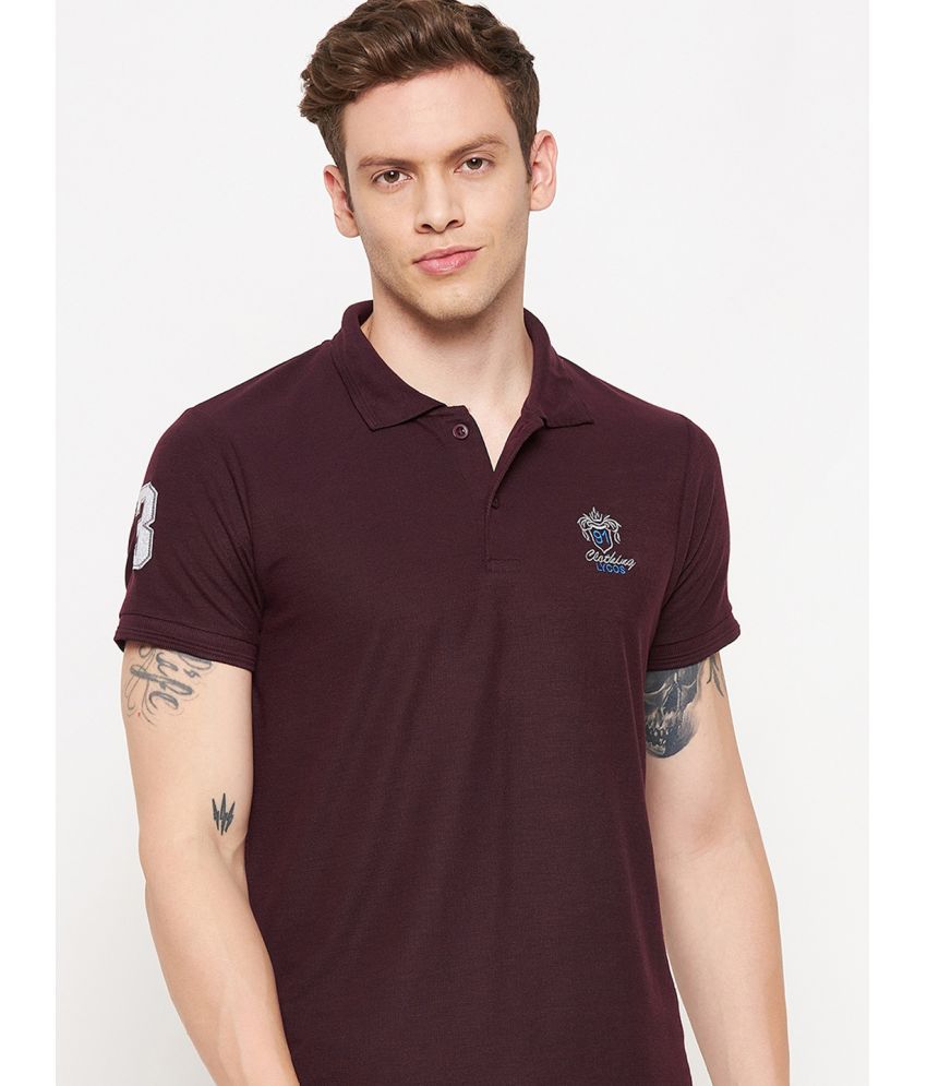     			Lycos Cotton Blend Regular Fit Solid Half Sleeves Men's Polo T Shirt - Maroon ( Pack of 1 )