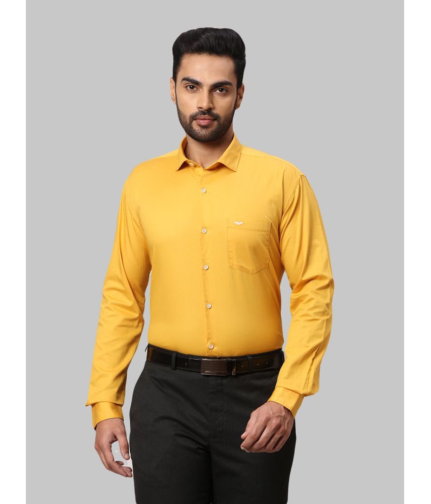     			Park Avenue 100% Cotton Slim Fit Solids Full Sleeves Men's Casual Shirt - Yellow ( Pack of 1 )