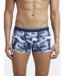 Jockey US63 Men Super Combed Cotton Elastane Printed Trunk - White & Navy