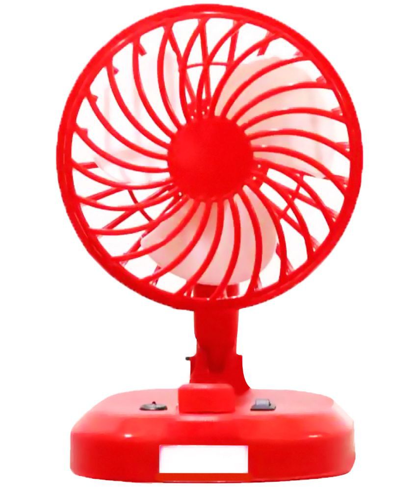     			Rechargeable Fan With 7 Speed modes with led light.