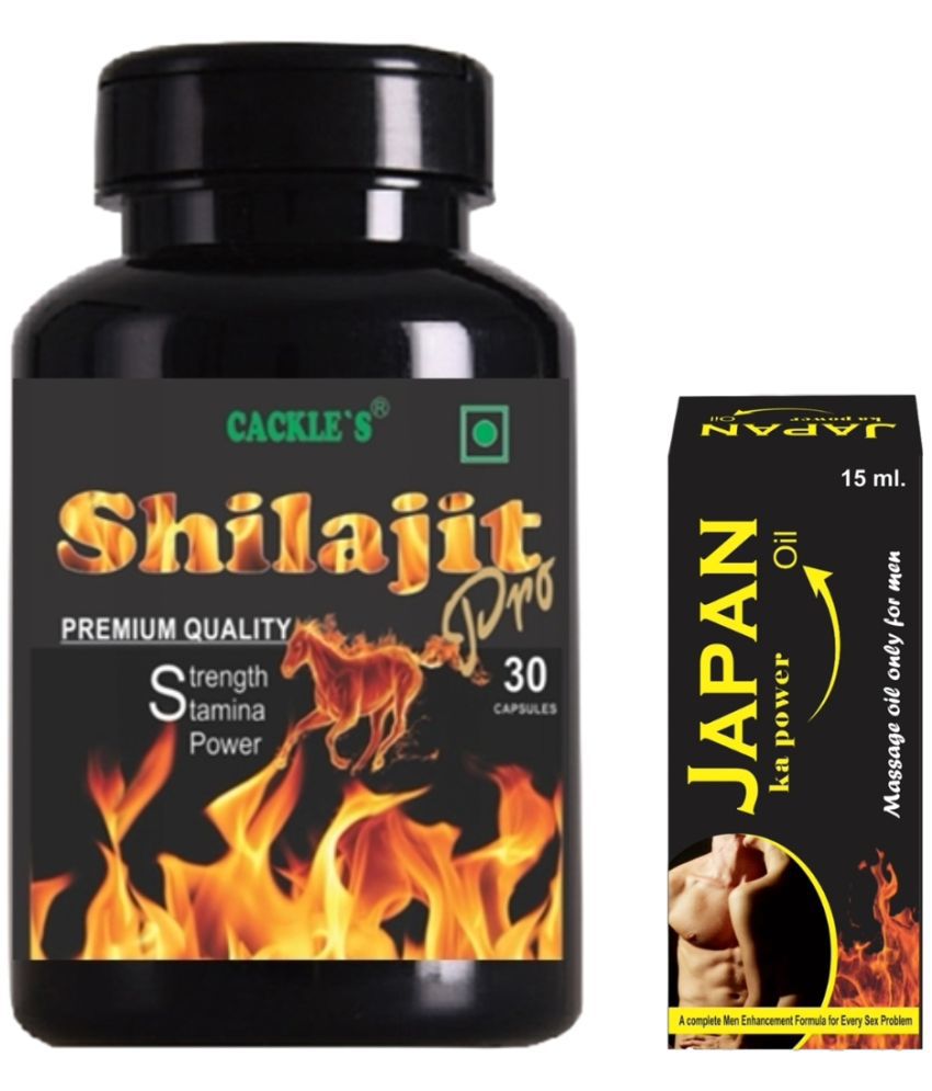     			Shilajit Gold Pro Herbal Capsule 30no.s & Japan Ka Power Oil 15ml Combo Pack For Men