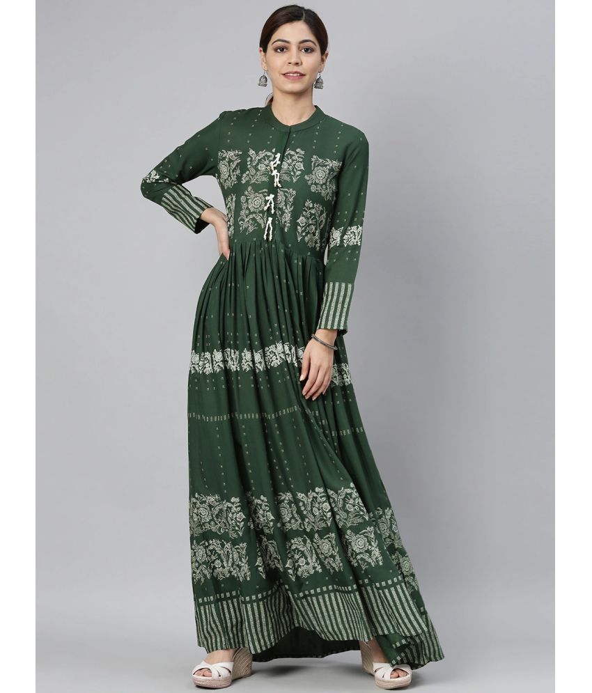    			Vaamsi Cotton Printed Anarkali Women's Kurti - Green ( Pack of 1 )