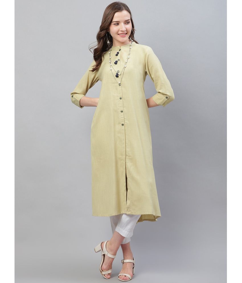     			Vaamsi Cotton Solid A-line Women's Kurti - Green ( Pack of 1 )