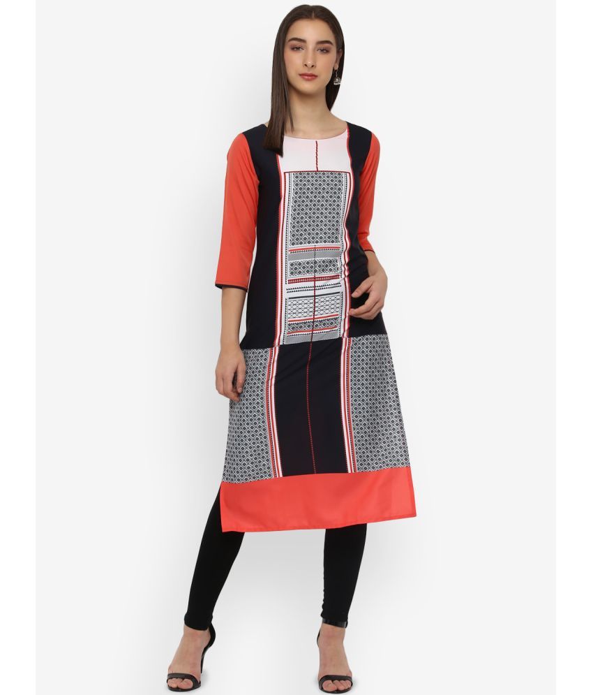     			Vaamsi Polyester Printed Straight Women's Kurti - Black ( Pack of 1 )