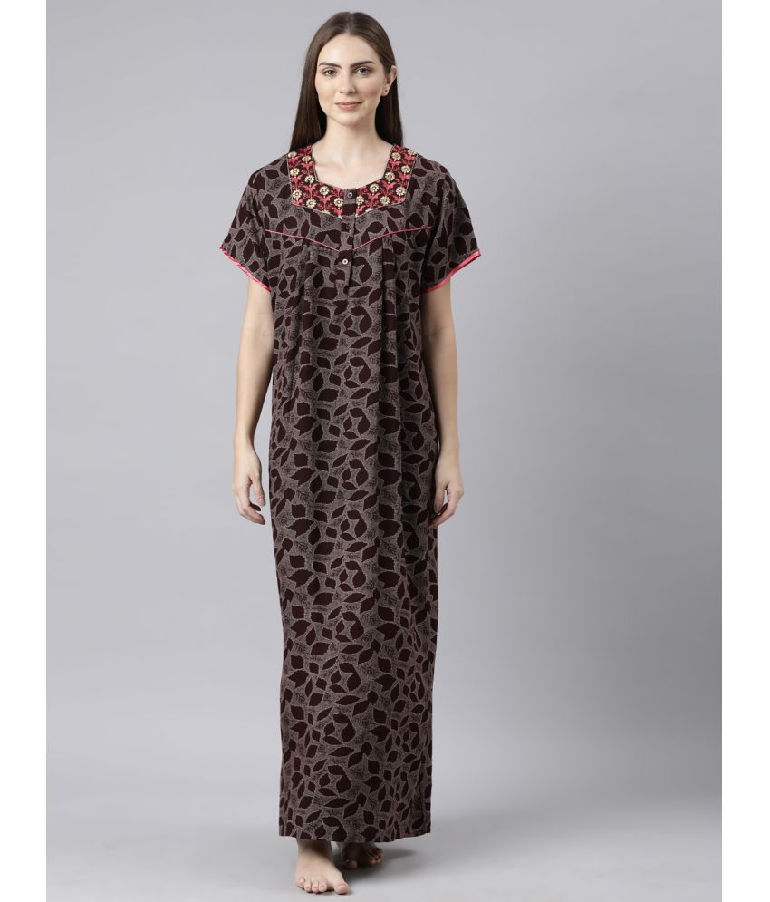     			BAILEY SELLS Brown Cotton Women's Nightwear Nighty & Night Gowns ( Pack of 1 )