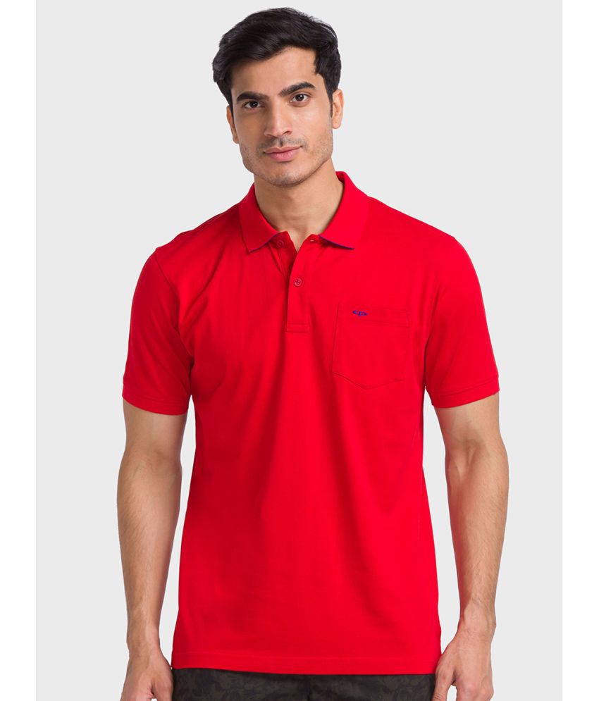     			Colorplus Cotton Regular Fit Solid Half Sleeves Men's Polo T Shirt - Red ( Pack of 1 )