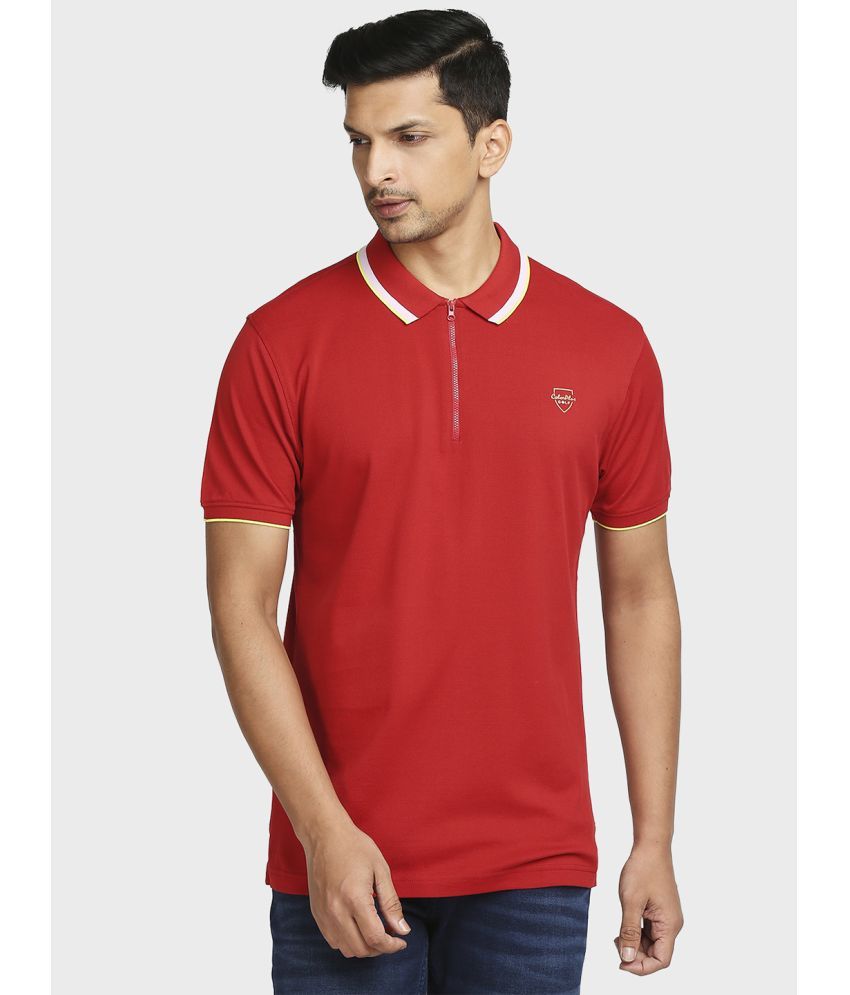     			Colorplus Cotton Regular Fit Solid Half Sleeves Men's Polo T Shirt - Red ( Pack of 1 )