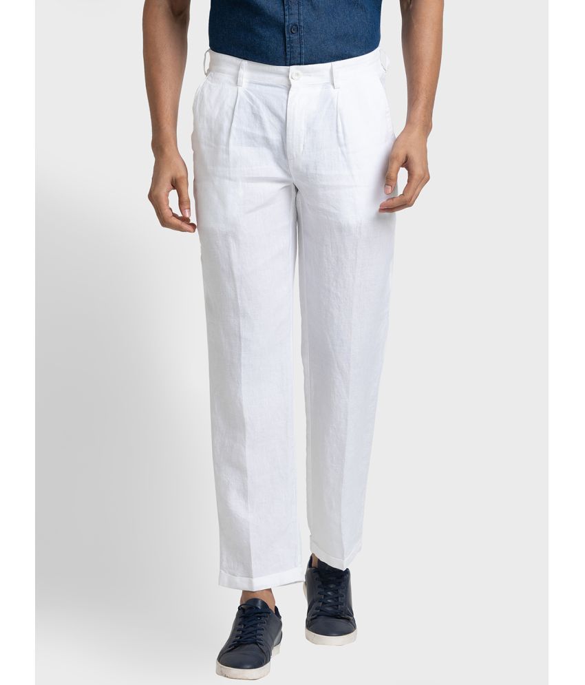     			Colorplus Regular Flat Men's Chinos - White ( Pack of 1 )