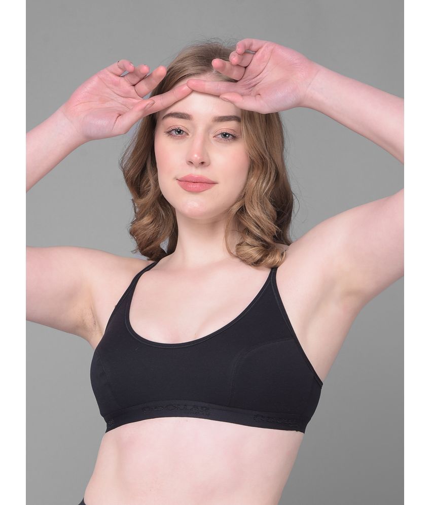     			Dollar Missy Black Cotton Non Padded Women's Cami bra ( Pack of 1 )