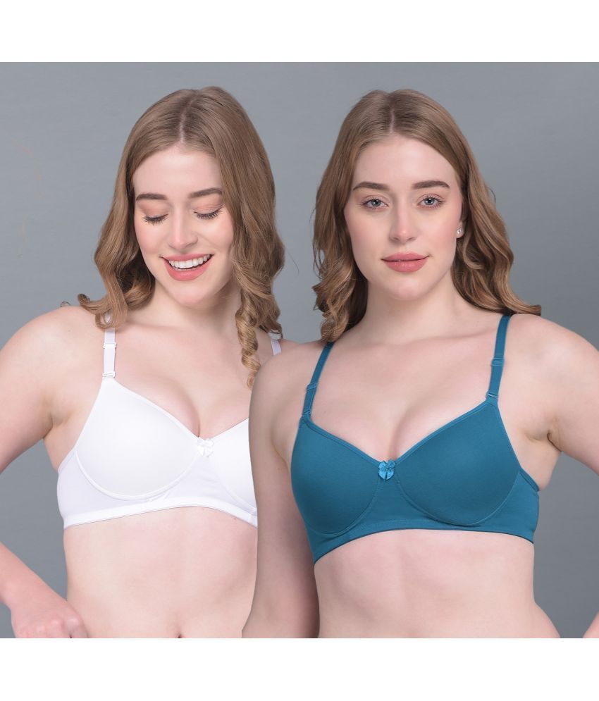     			Dollar Missy Multicolor Cotton Lightly Padded Women's T-Shirt Bra ( Pack of 2 )