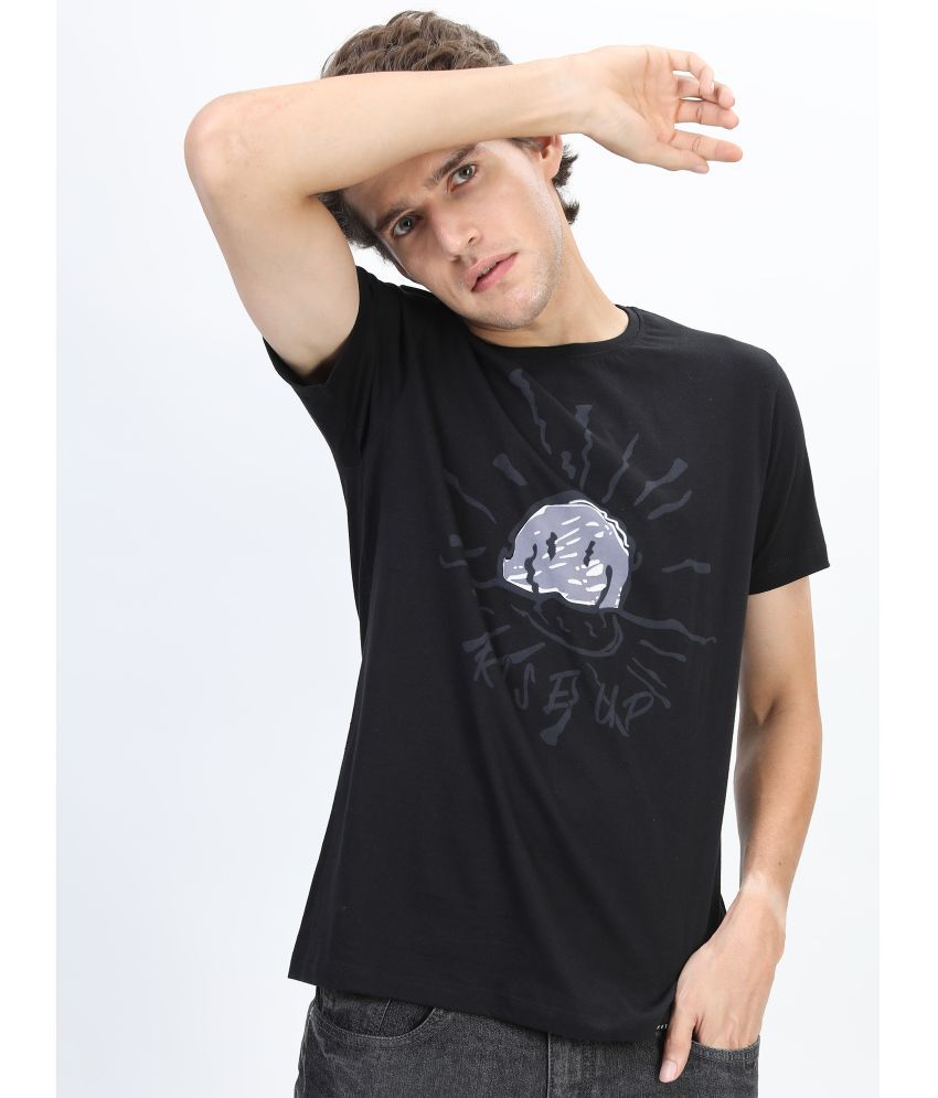     			Ketch 100% Cotton Slim Fit Printed Half Sleeves Men's T-Shirt - Black ( Pack of 1 )