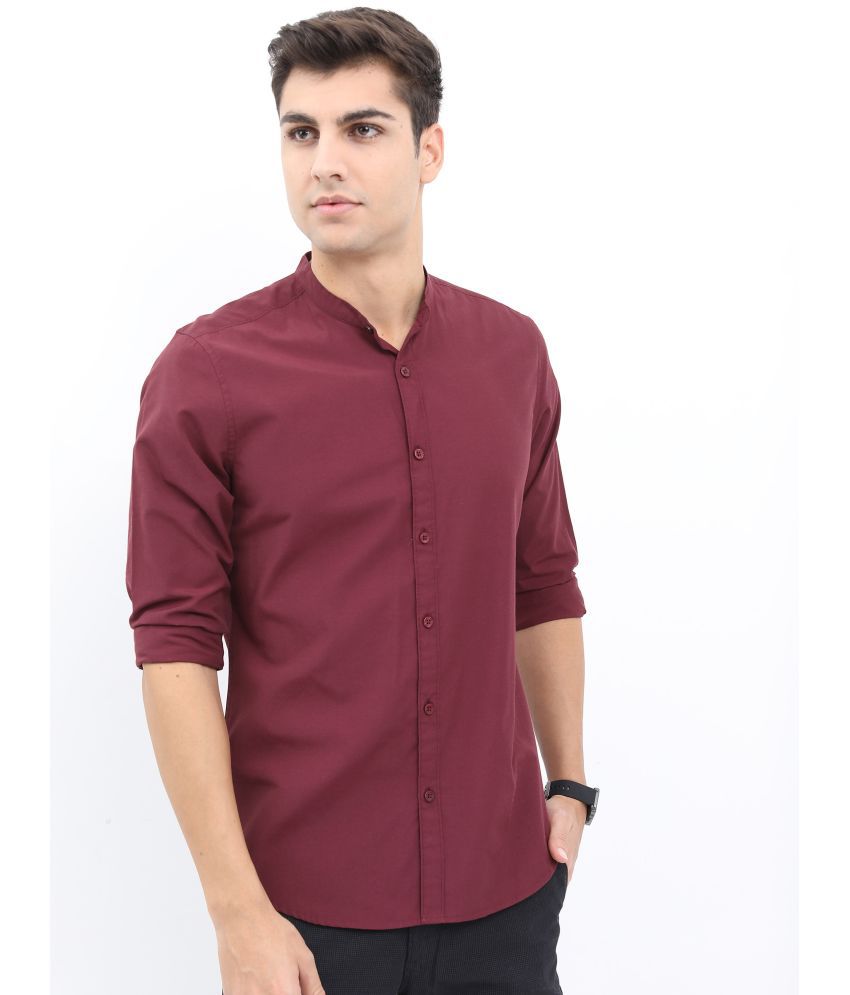     			Ketch Cotton Blend Slim Fit Solids Full Sleeves Men's Casual Shirt - Maroon ( Pack of 1 )