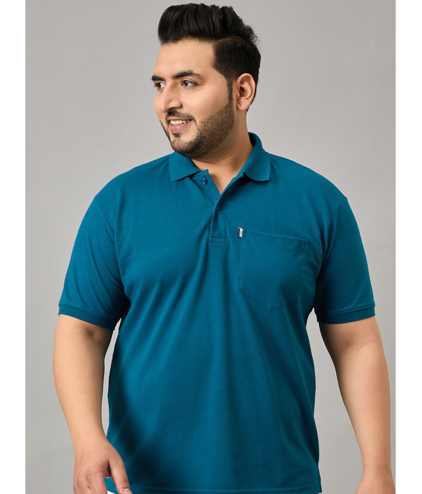     			MXN Cotton Blend Regular Fit Solid Half Sleeves Men's Polo T Shirt - Teal Blue ( Pack of 1 )