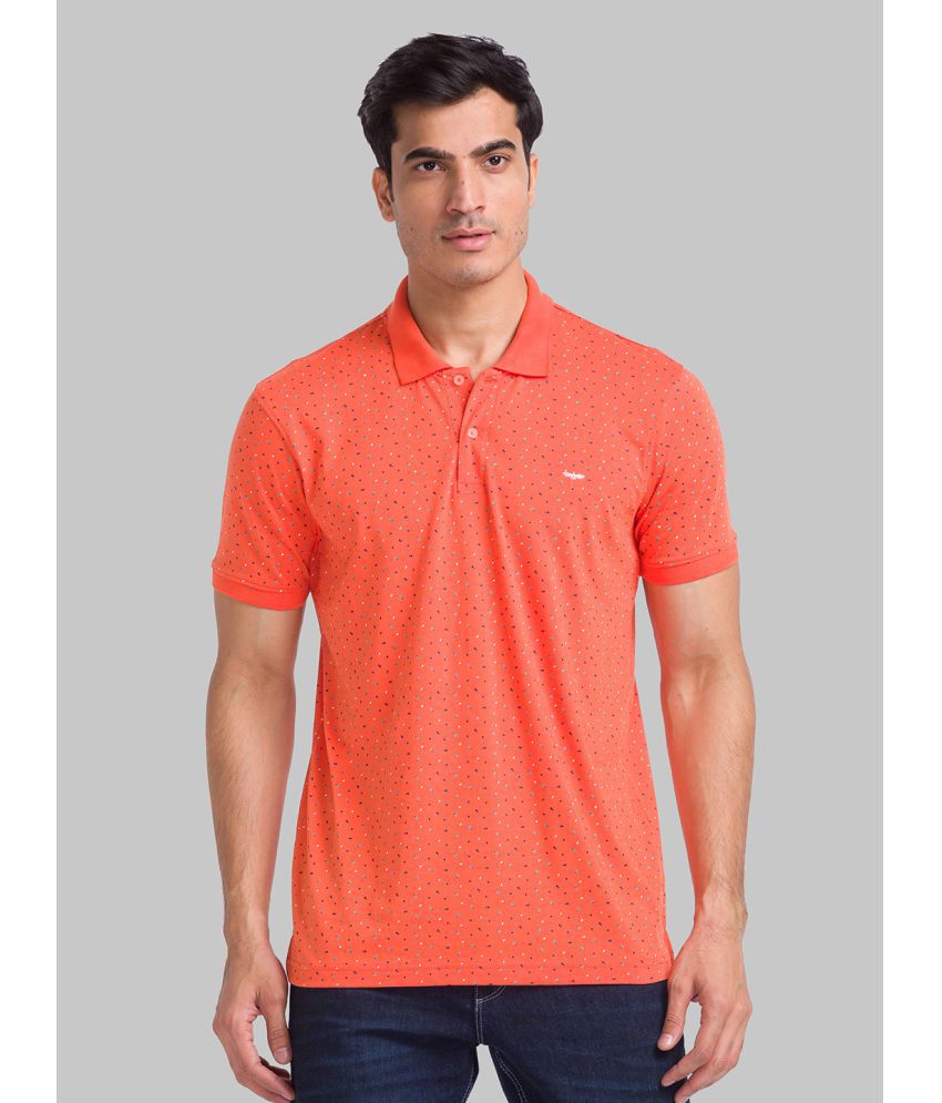     			Park Avenue Cotton Blend Slim Fit Printed Half Sleeves Men's Polo T Shirt - Orange ( Pack of 1 )