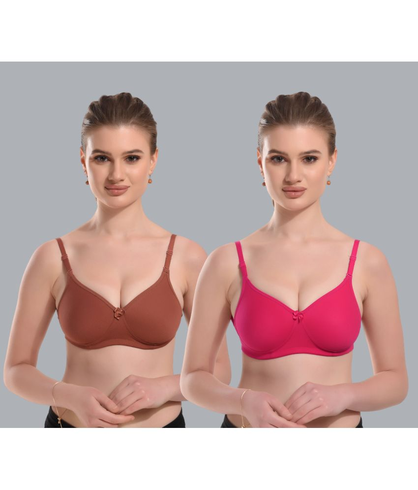     			Viral Girl Pack of 2 Cotton Women's Everyday Bra ( Pink ) VM-HEMA-BROWN-RANI