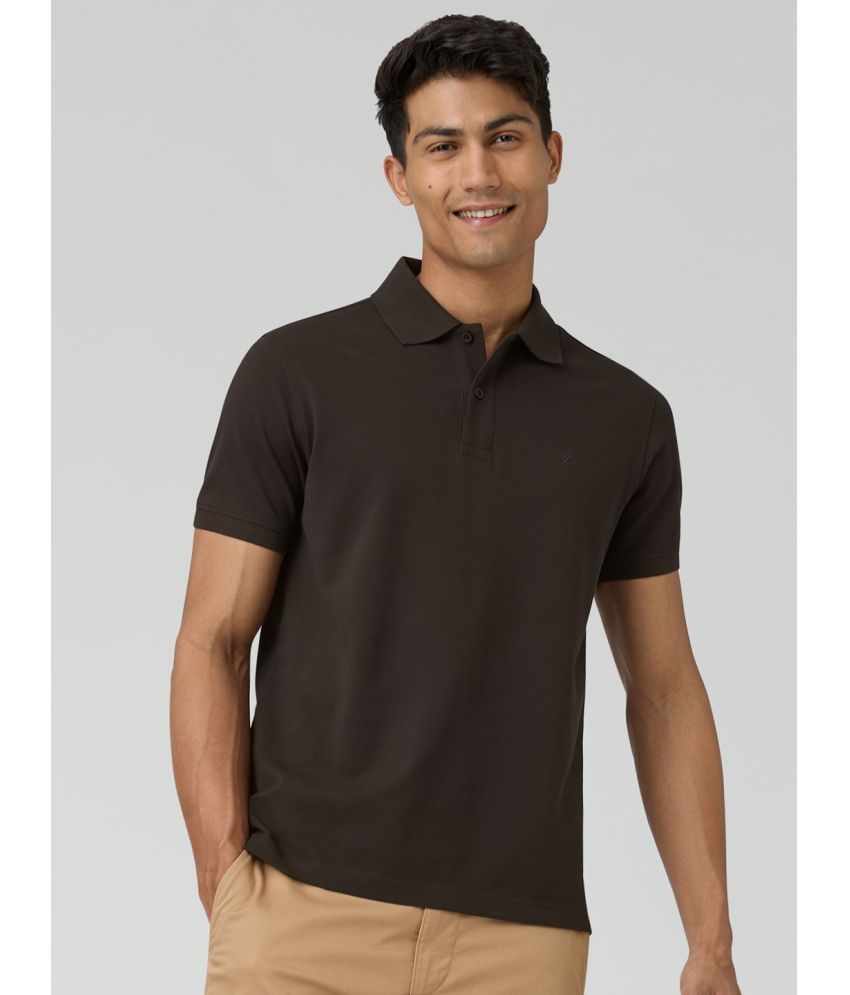     			XYXX Cotton Regular Fit Solid Half Sleeves Men's Polo T Shirt - Brown ( Pack of 1 )