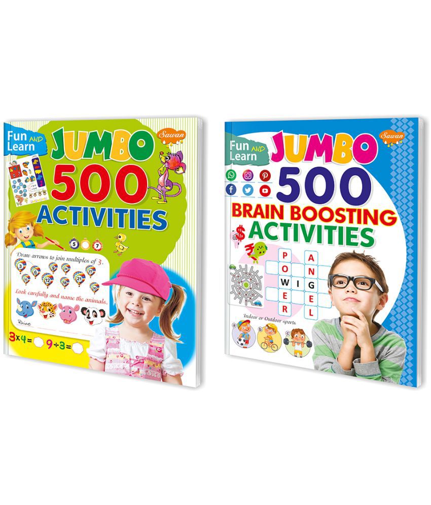     			Fun & Learn 500 Activities, Fun And Learn Jumbo 500 Brain Boosting Activities | Set Of 2 Books (Paperback, Manoj Publications Editorial Board)