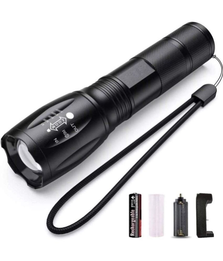     			Wristkart - 10W Rechargeable Flashlight Torch ( Pack of 1 )