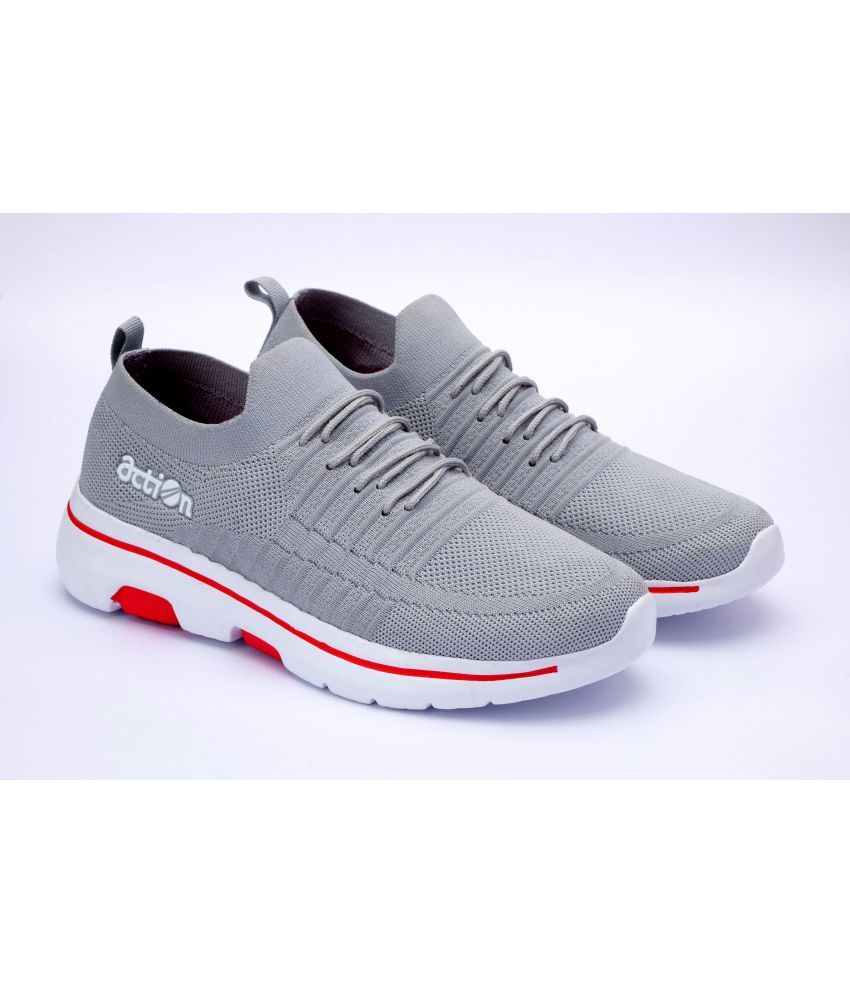     			Action Gray Men's Sports Running Shoes