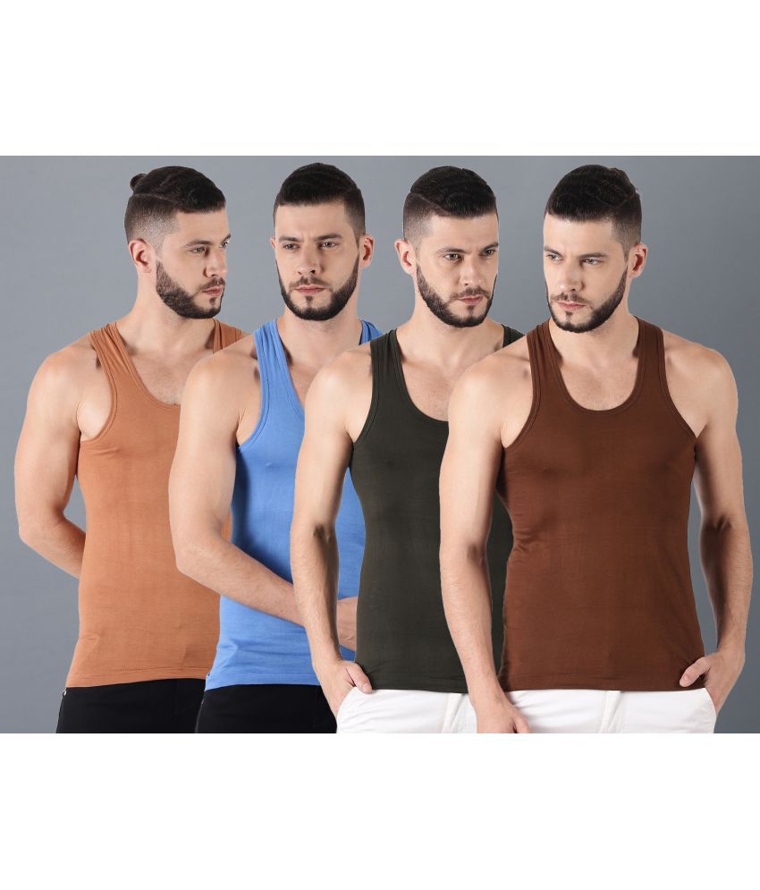     			Pack of 4 Dollar Multi Cotton Men's Vest