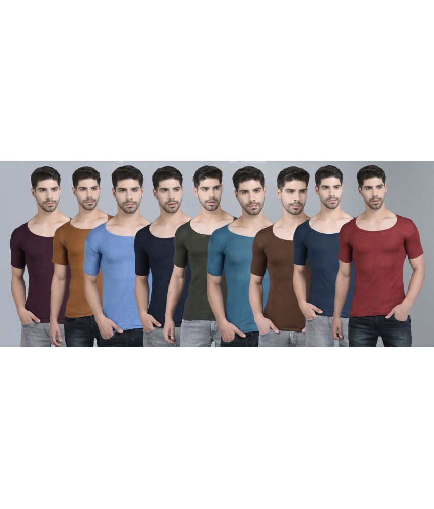     			Pack of 9 Dollar Multi Cotton Men's Vest