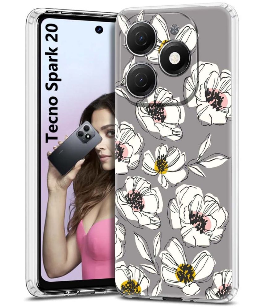     			Fashionury Multicolor Printed Back Cover Silicon Compatible For Tecno Spark 20 ( Pack of 1 )