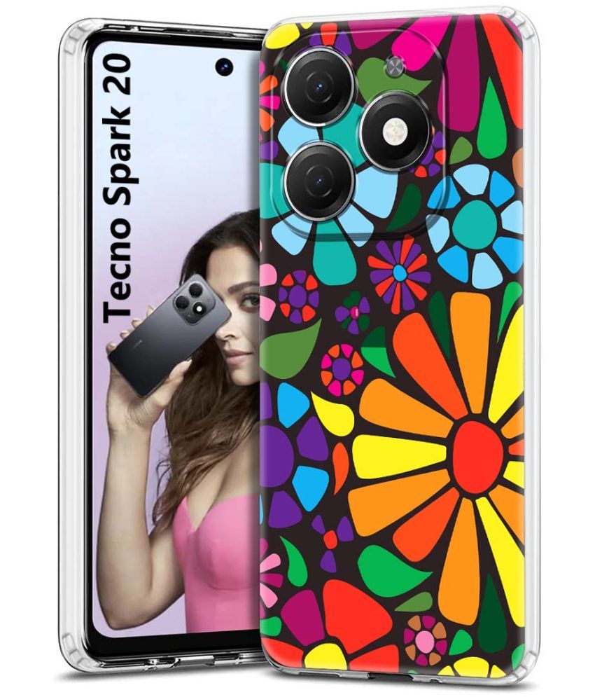     			Fashionury Multicolor Printed Back Cover Silicon Compatible For Tecno Spark 20 ( Pack of 1 )