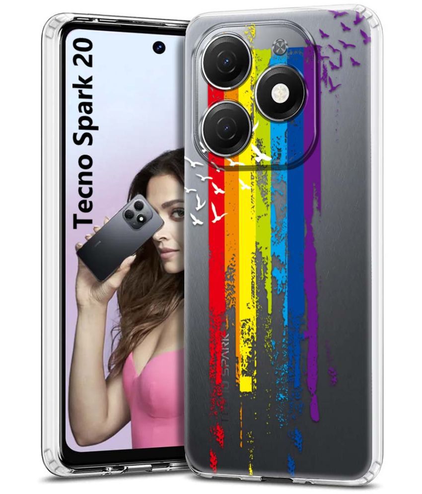     			Fashionury Multicolor Printed Back Cover Silicon Compatible For Tecno Spark 20 ( Pack of 1 )