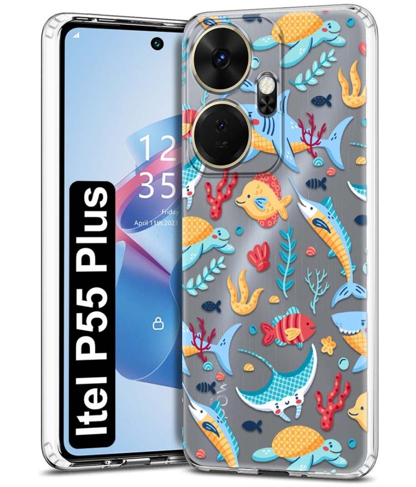     			Fashionury Multicolor Printed Back Cover Silicon Compatible For Itel P55 Plus ( Pack of 1 )