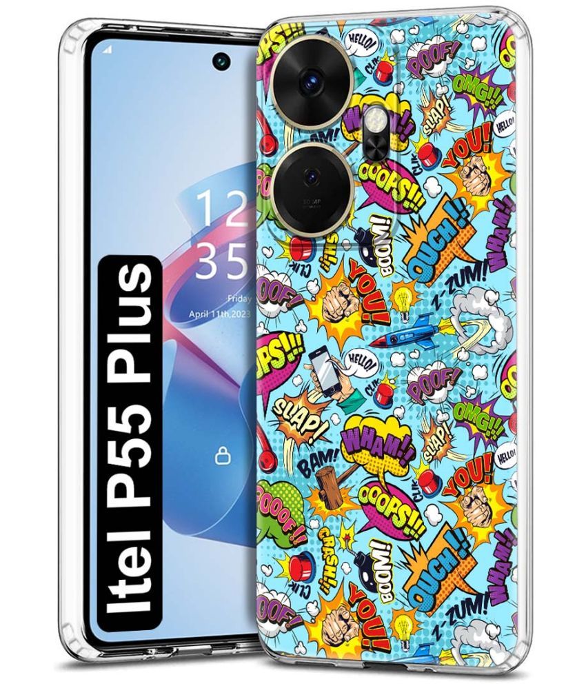     			Fashionury Multicolor Printed Back Cover Silicon Compatible For Itel P55 Plus ( Pack of 1 )