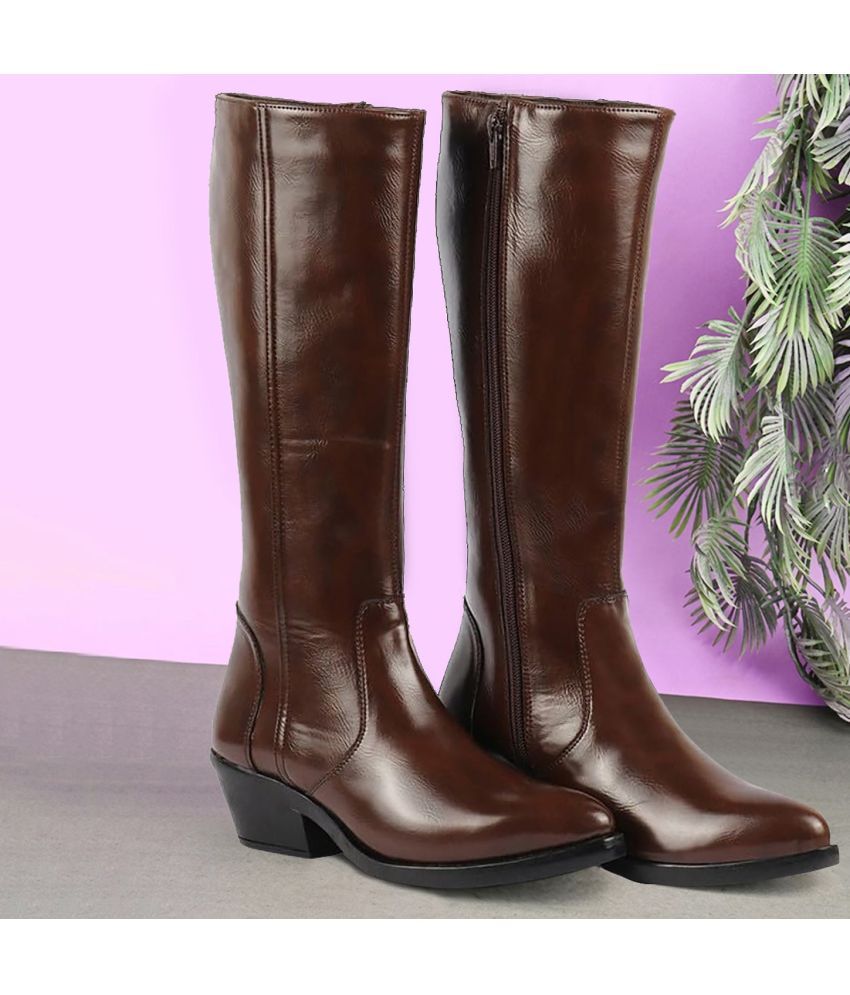     			Fausto Brown Women's Knee Length Boots