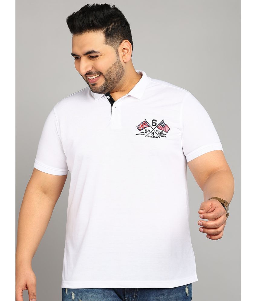     			XPLUMP Cotton Blend Regular Fit Solid Half Sleeves Men's Polo T Shirt - White ( Pack of 1 )