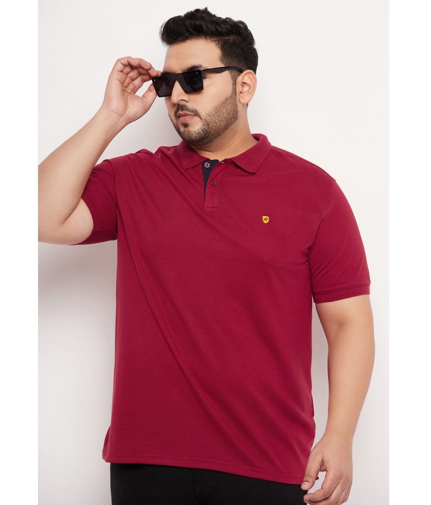     			XPLUMP Cotton Blend Regular Fit Solid Half Sleeves Men's Polo T Shirt - Maroon ( Pack of 1 )