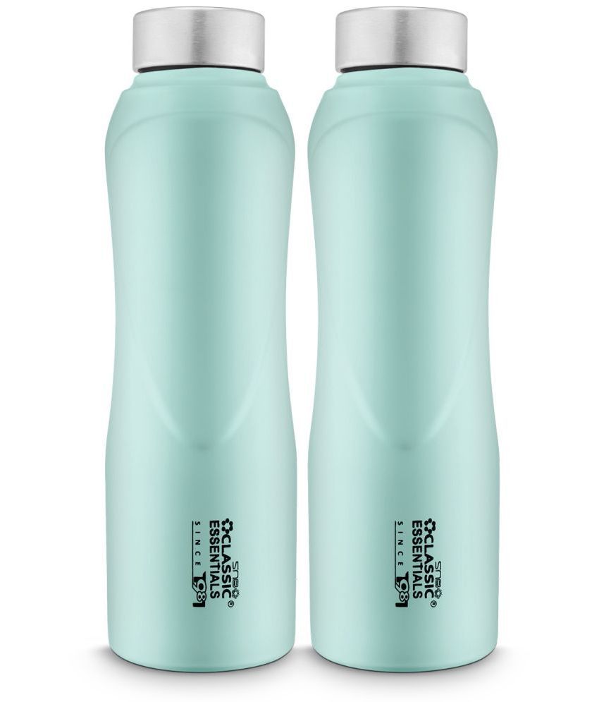     			Classic Essentials Puro Water Bottle Green Fridge Water Bottle 1000 mL ( Set of 2 )
