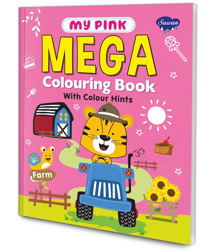     			My Pink Mega Colouring Book With Colour Hints | A Kaleidoscope of Coloring