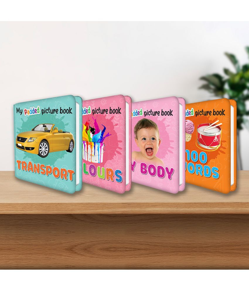     			Set of 4 MY PADDED PICTURE BOOK My Body, Transport, 100 Words and Colours| A Delightful Quartet of Picture Books on My Body, Transport, 100 Words, and Colours
