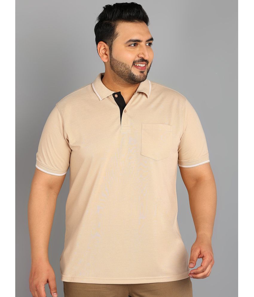     			XPLUMP Cotton Blend Regular Fit Solid Half Sleeves Men's Polo T Shirt - Beige ( Pack of 1 )