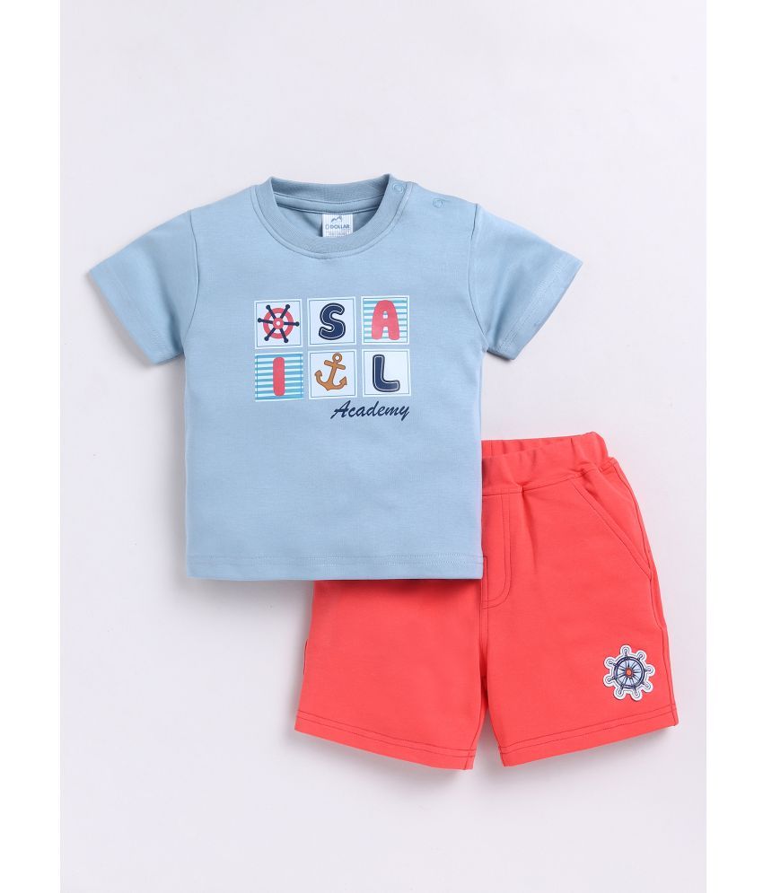     			Dollar Blue Cotton Baby Boy T-Shirt & Shorts ( Pack of 1 )