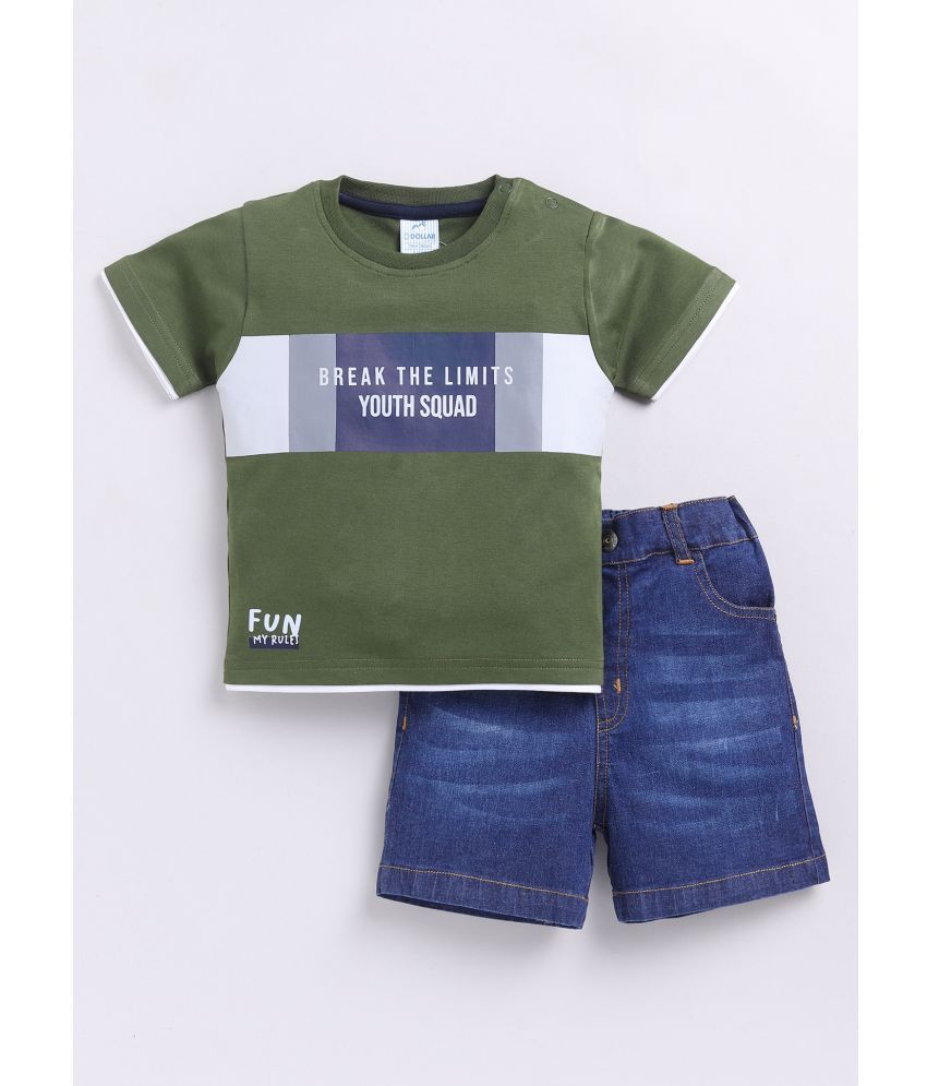     			Dollar Green Cotton Baby Boy T-Shirt & Shorts ( Pack of 1 )