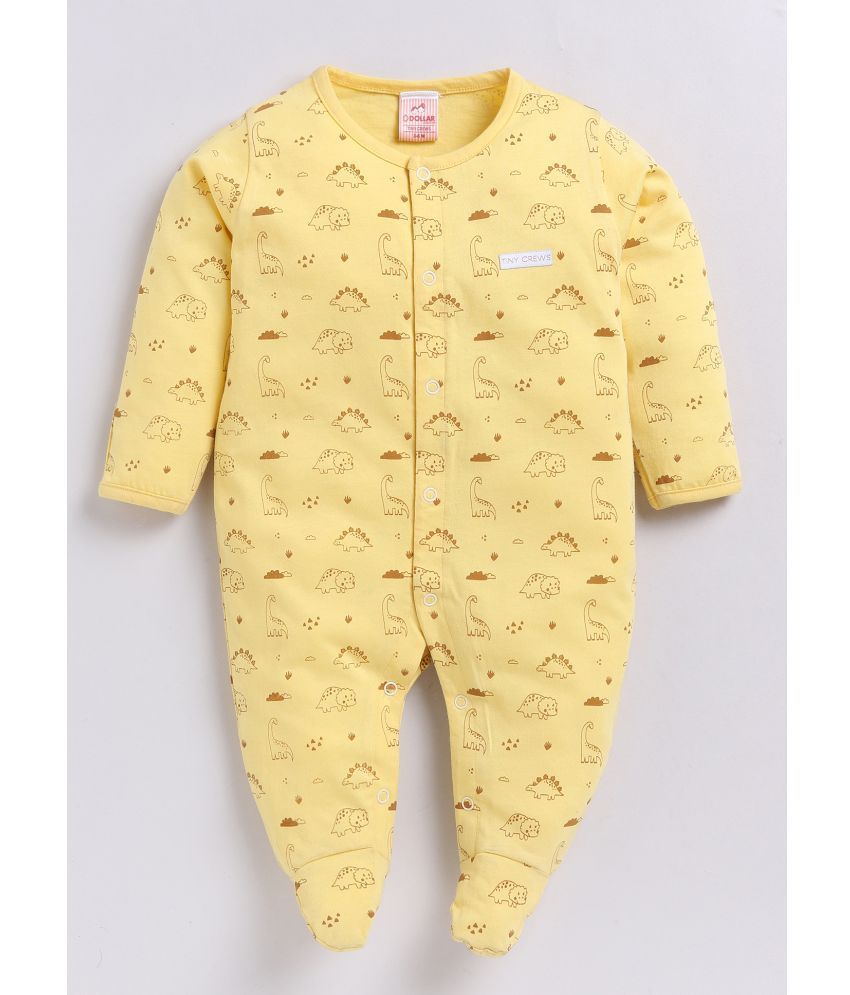     			Dollar Yellow Cotton Blend Bodysuit For Unisex ( Pack of 1 )