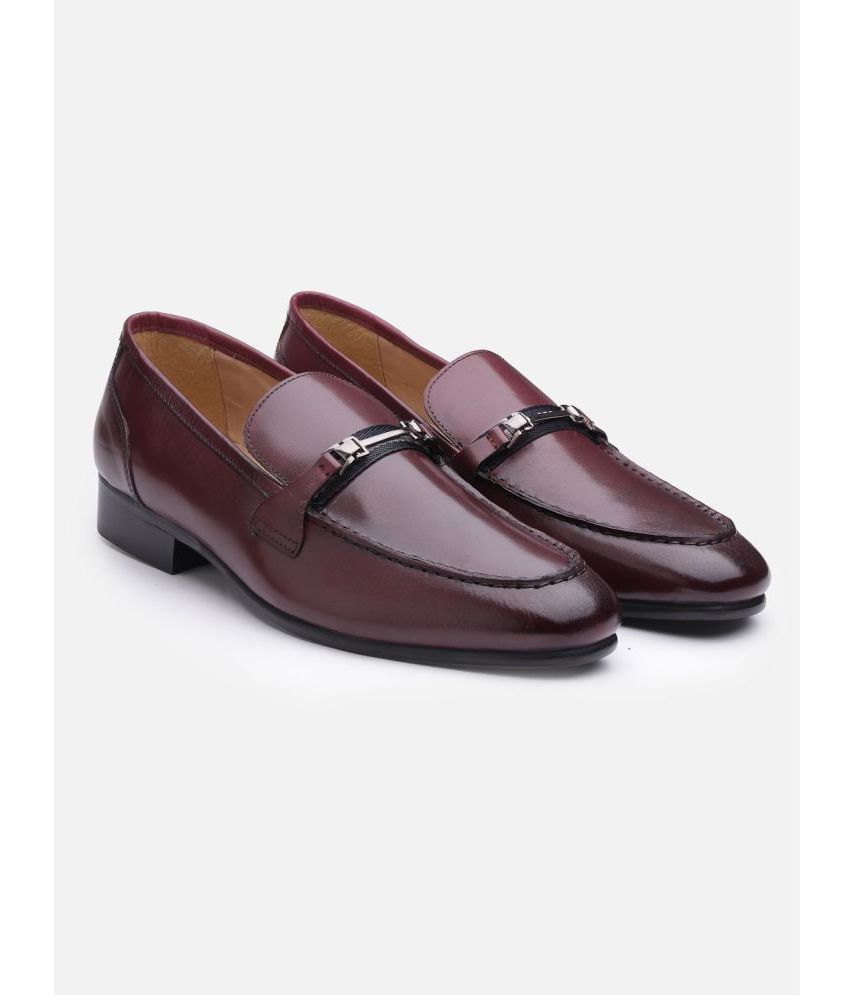     			HATS OFF ACCESSORIES Burgundy Men's Mocassin Formal Shoes