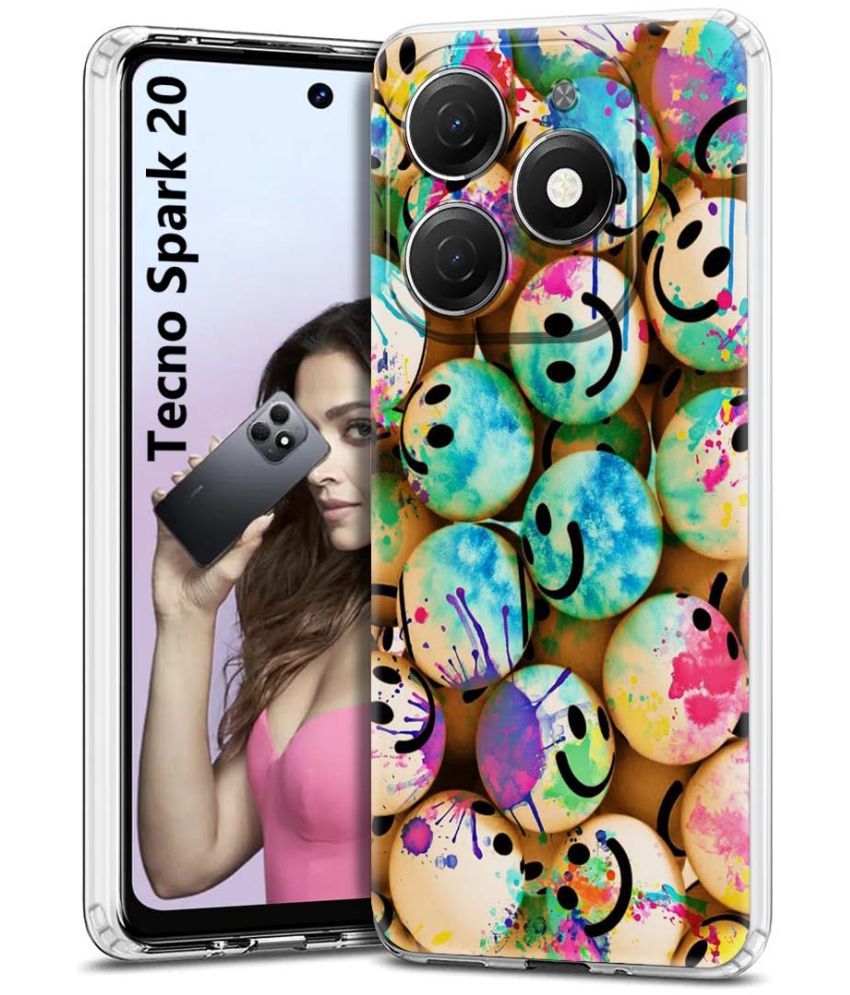     			NBOX Multicolor Printed Back Cover Silicon Compatible For Tecno Spark 20 ( Pack of 1 )