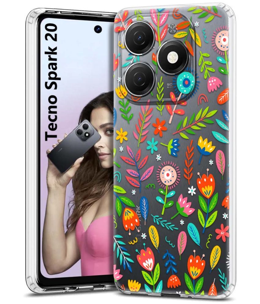     			NBOX Multicolor Printed Back Cover Silicon Compatible For Tecno Spark 20 ( Pack of 1 )