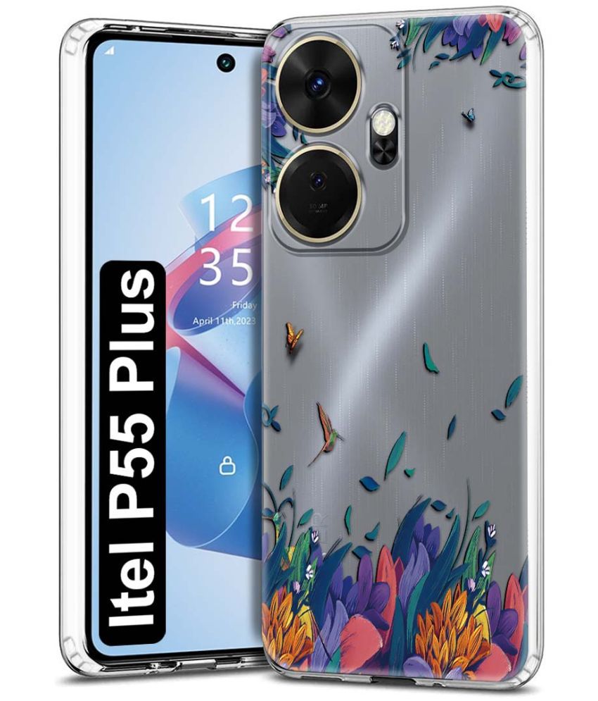     			NBOX Multicolor Printed Back Cover Silicon Compatible For Itel P55 Plus ( Pack of 1 )