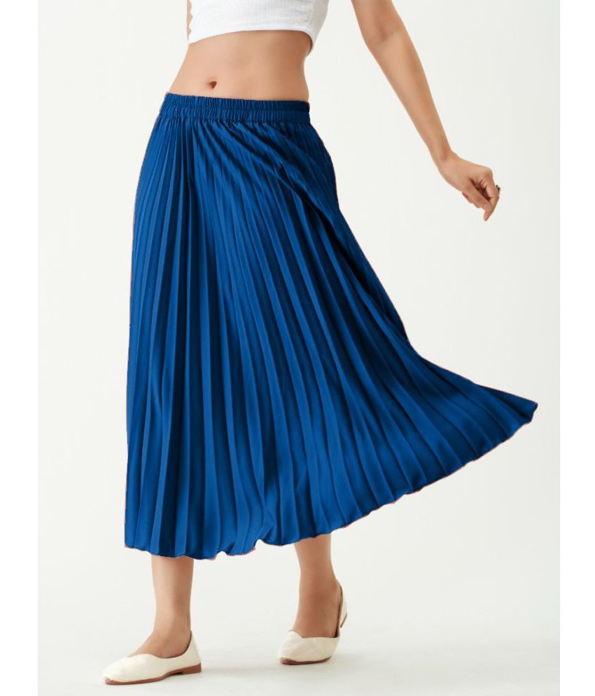     			RAIYANI FASHION Blue Polyester Women's Flared Skirt ( Pack of 1 )