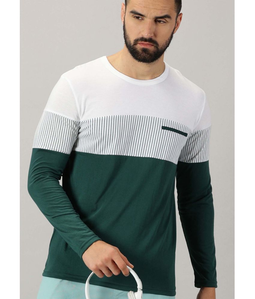     			AUSK Cotton Blend Regular Fit Colorblock Full Sleeves Men's Polo T Shirt - Green ( Pack of 1 )