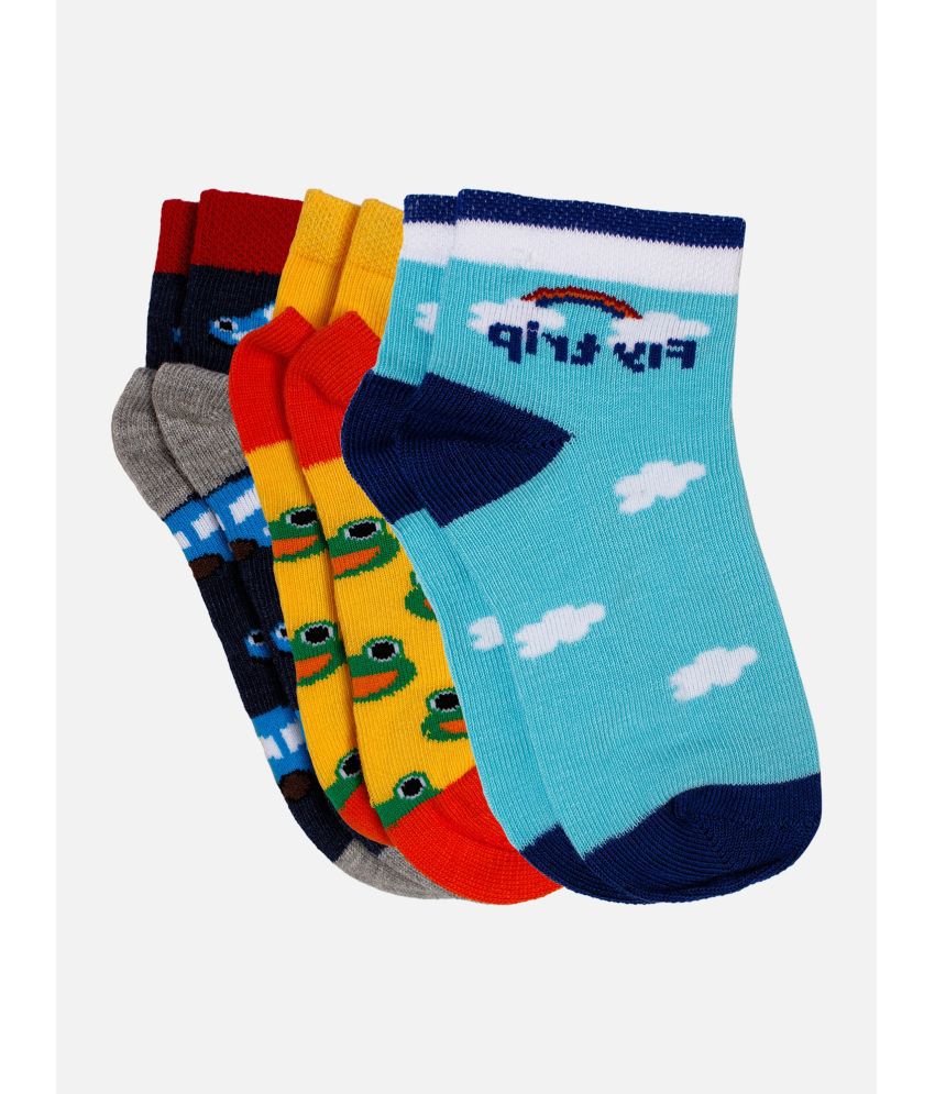     			Bodycare Multicolor Cotton Blend Boy's Ankle Length Socks ( Pack of 3 )